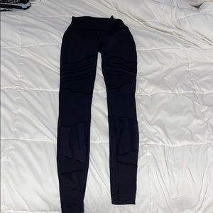 high waisted black with mesh detail leggings